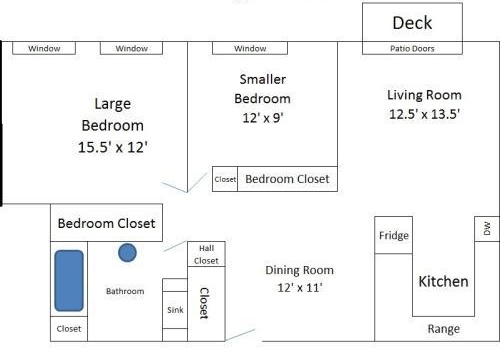 Plano de planta de lujo - Clinton Terrace Apartments