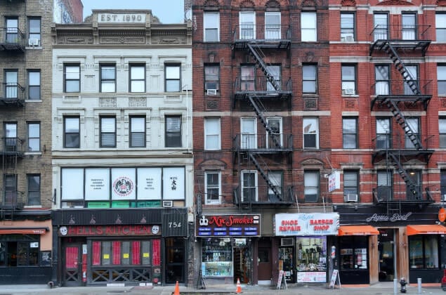 Apartments above shops in Hell's Kitchen