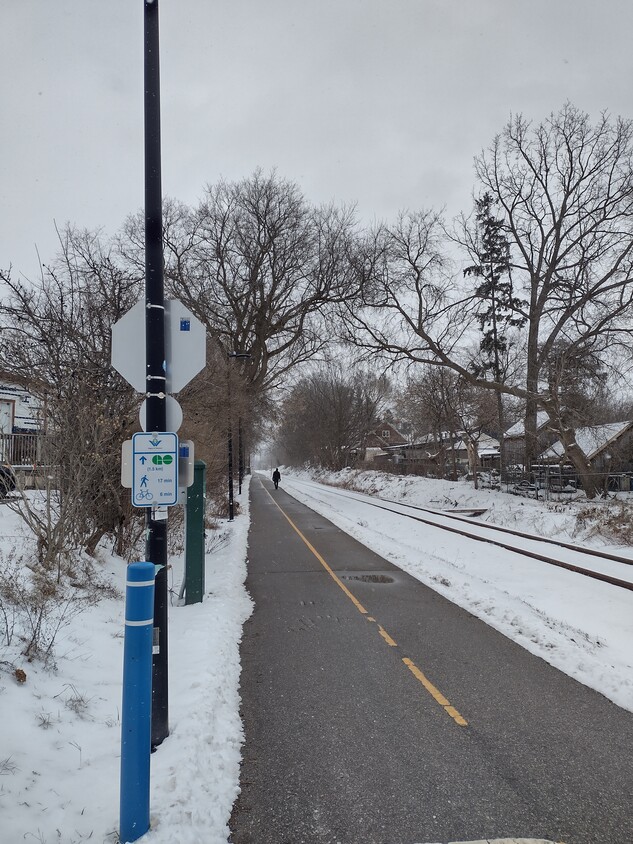 Rail Trial Pathway beside apartment - 243 Guelph St