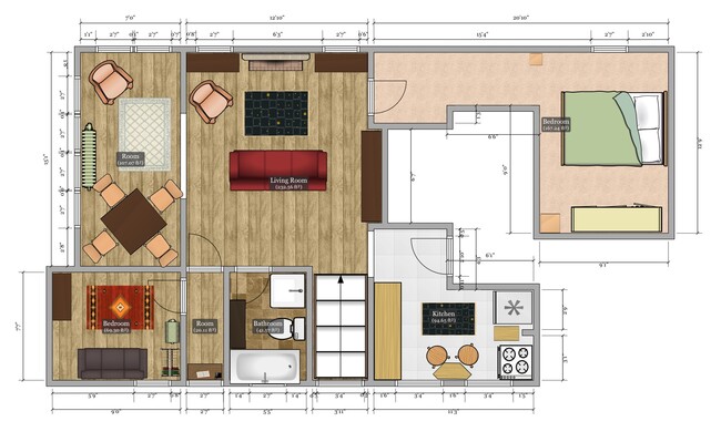 Floor plan. Measurements are approximate. - 2108 E Washington Ave