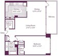 1 Bedroom, 1 Bath 966 SF A13R
