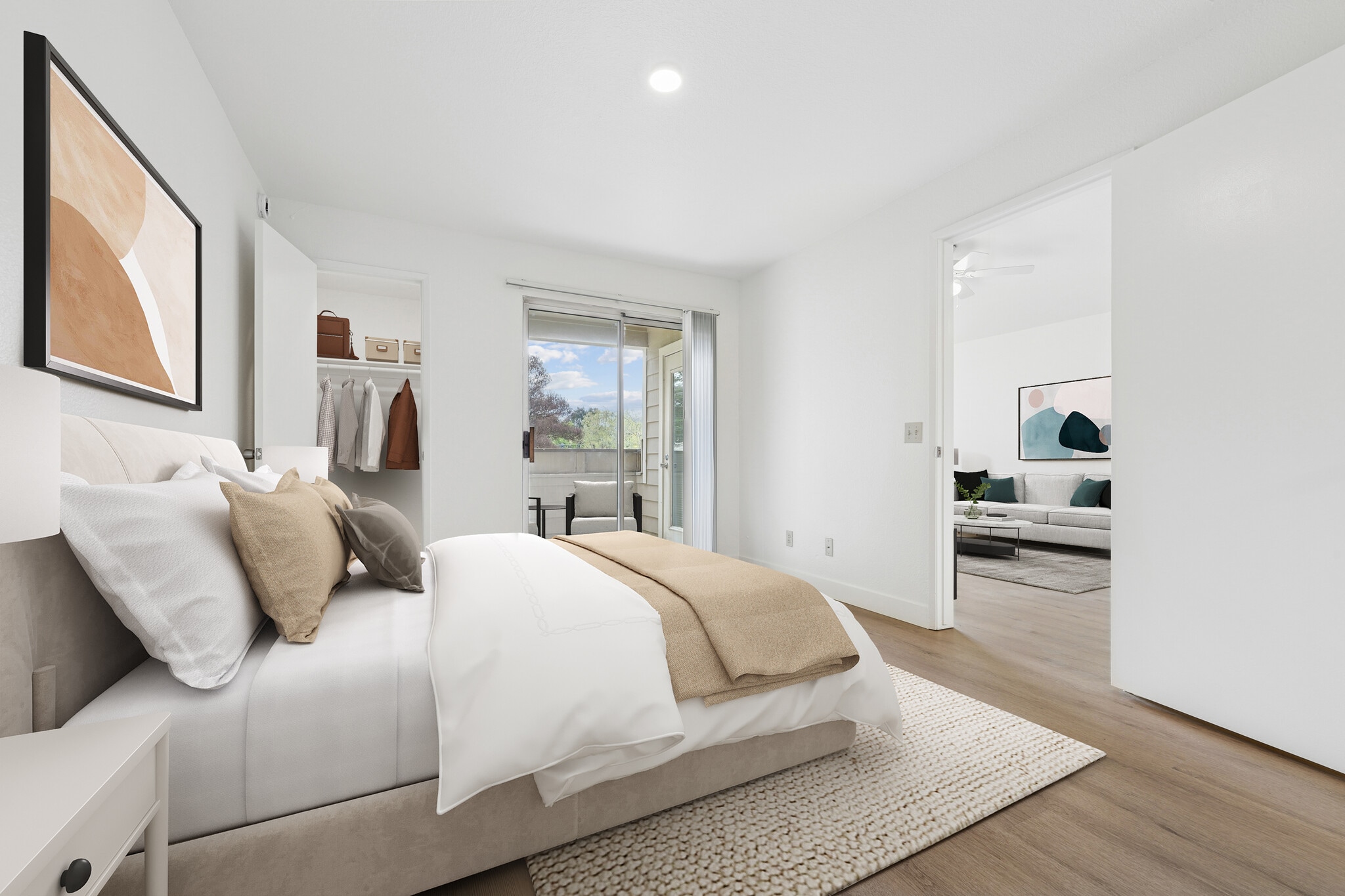 eaves Walnut Creek — Bedroom with Hard Surface Flooring