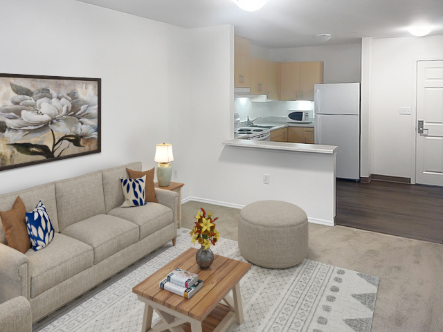 Model Living Room Set-up - Esperanza - Affordable Senior Housing