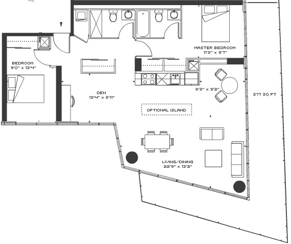 2 chambres/2 salles de bain - Nxt
