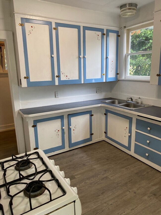 Cheery kitchen has brand new flooring. - 701 S Summit Ave