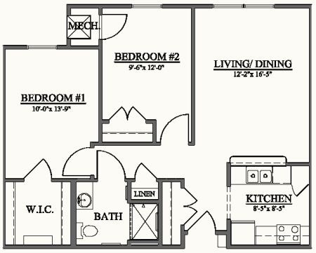 2BR/1BA - Cranbrook Terrace - Senior Community