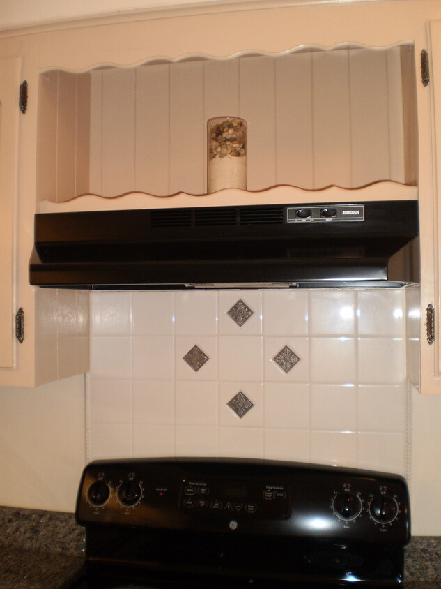 Tilework above kitchen stove - 206 Springvale Cir