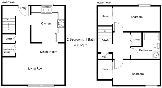 Plano de planta - Cedar Hills Townhomes