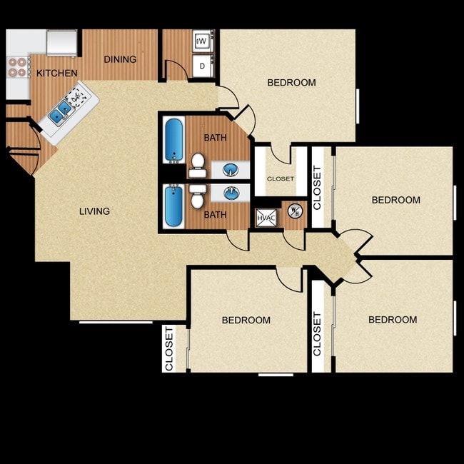 4BR/2BA - Vista Point Apartments