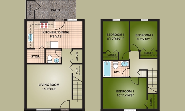 Plano de planta - Oakdale Apartments