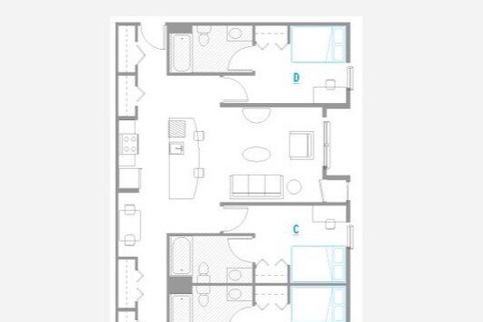 Floor Plan of Apartment - 1839 Ashton Ln