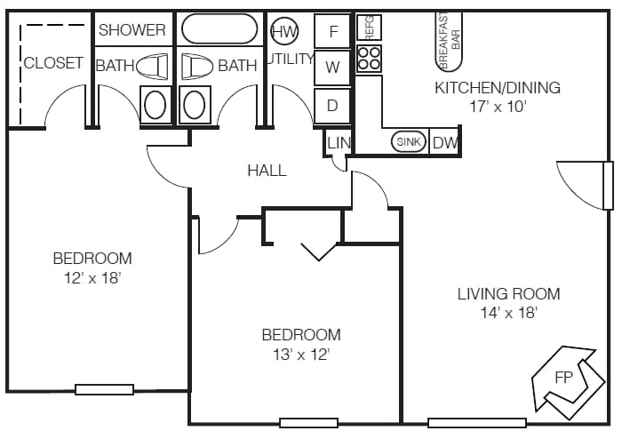 Hunters Manor – 2 Bed 2 Bath - Call for Availability