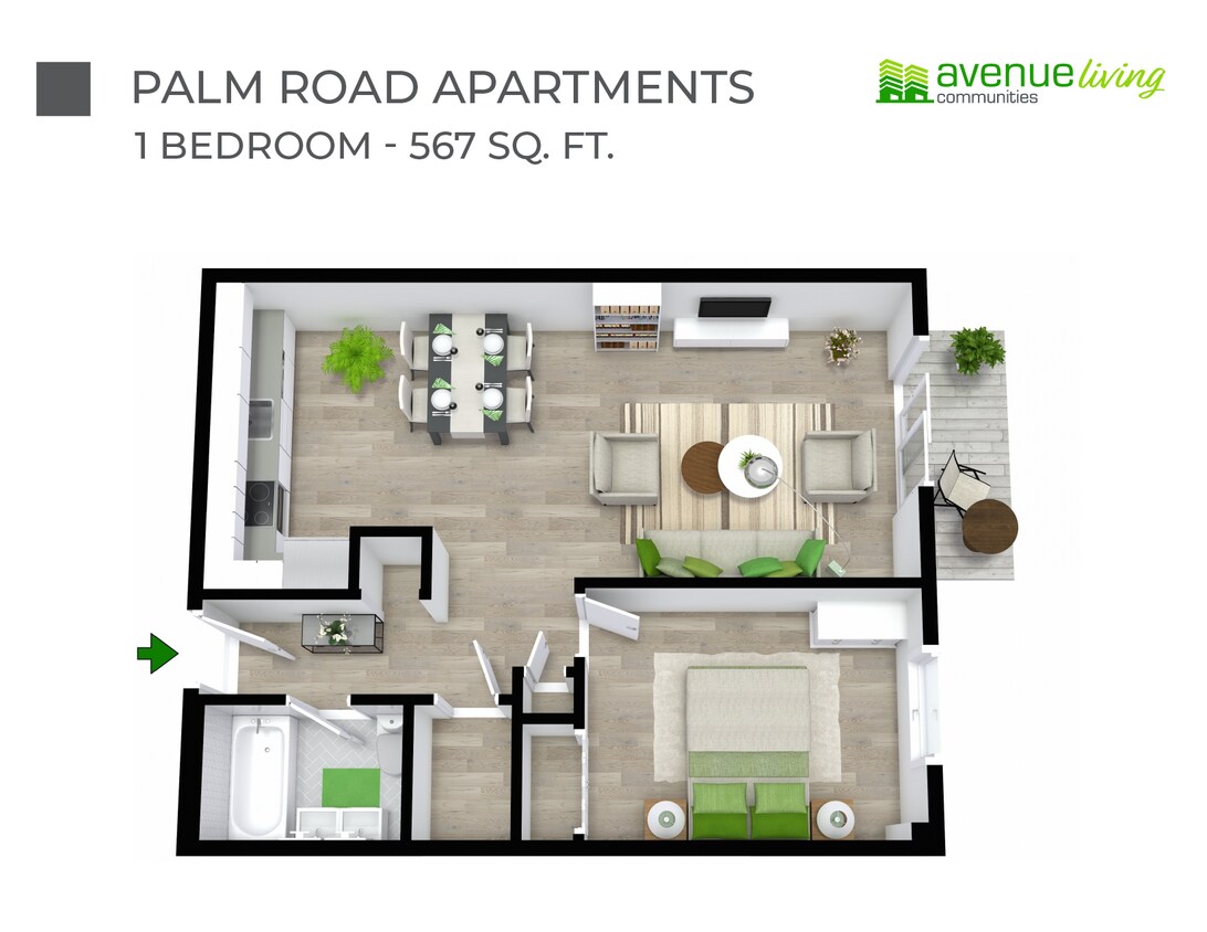 Plan d'étage - Palm Road Apartments