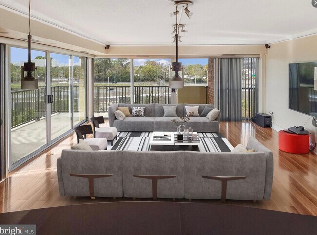 Living Room Virtually Staged - 1300 Army Navy Dr