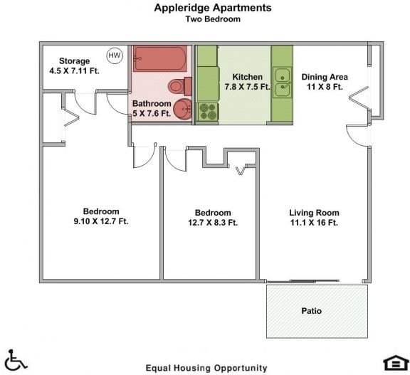 Two Bedroom - Appleridge Apartments