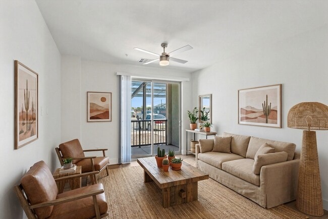 Staged Living Room - Alma Apartments