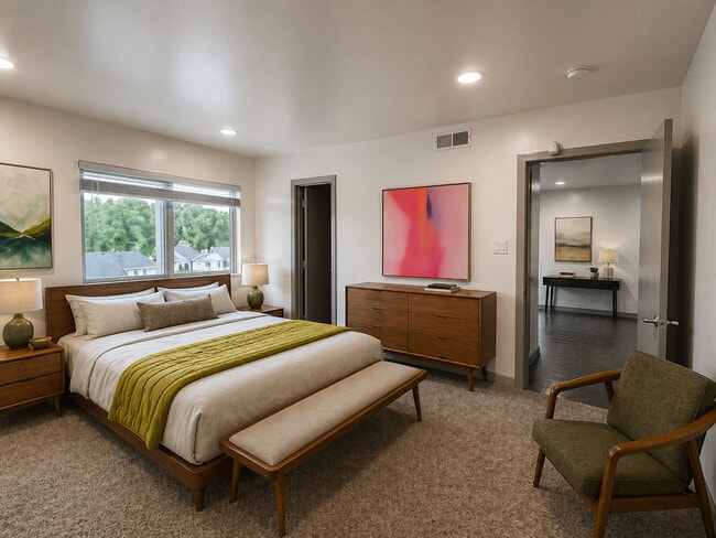 1BR, 1BA, Corner Unit / Bedroom - The 700