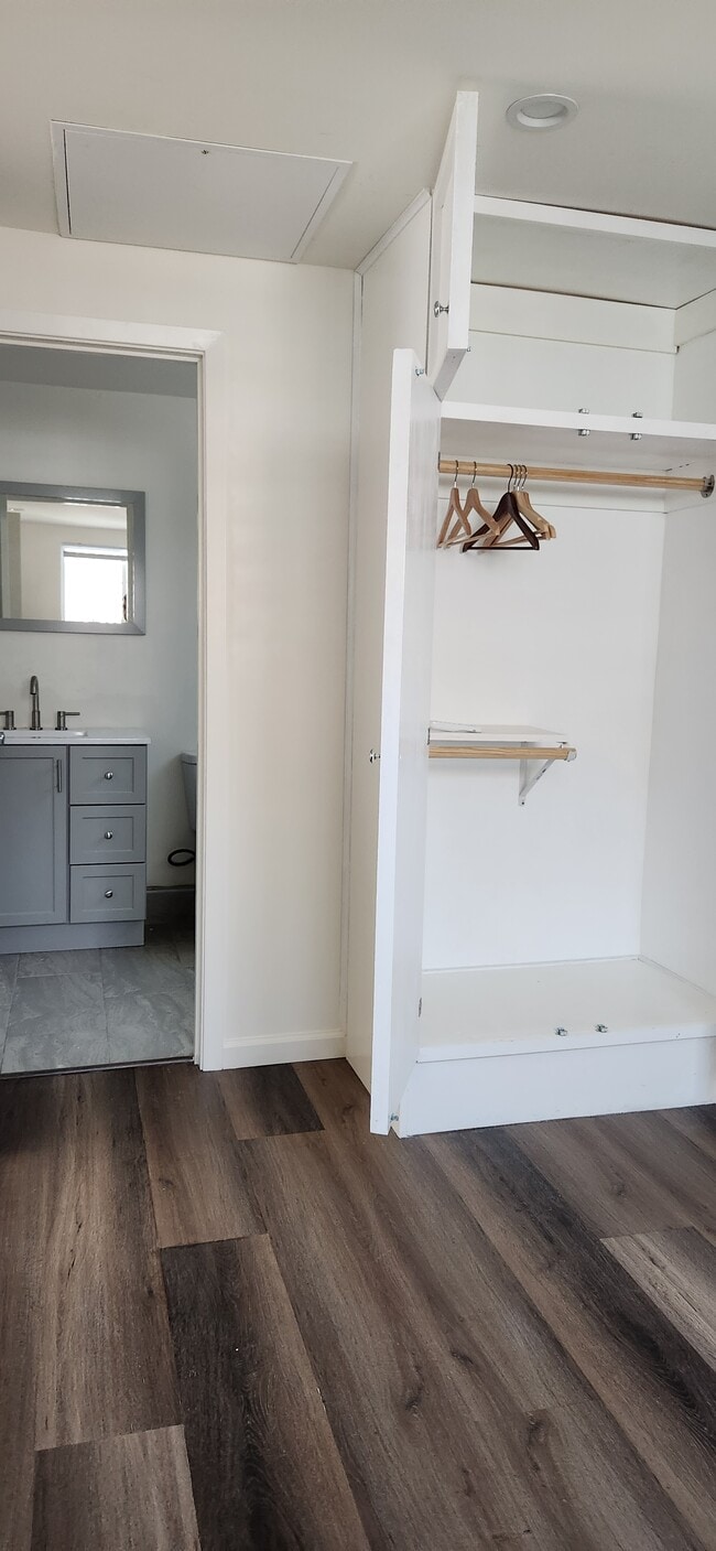 Closet and bathroom view in bedroom - 5614 Riverton Ave