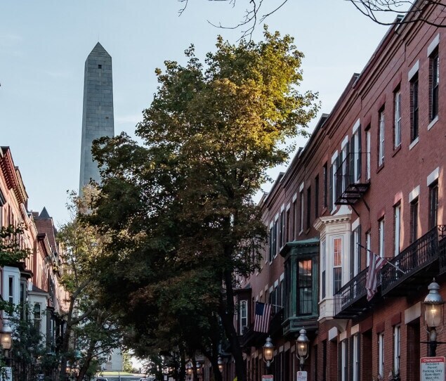 A quiet residential street in Charlestown