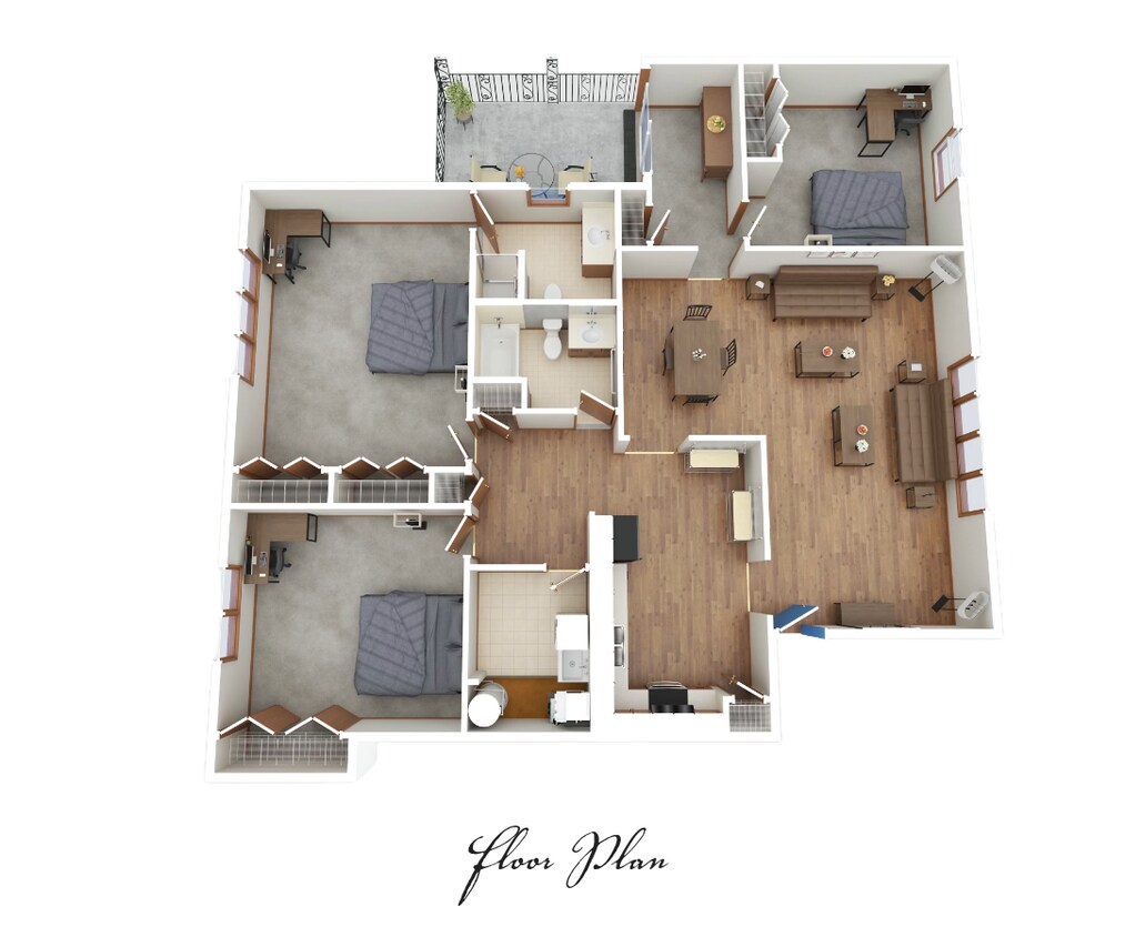 Fully Furnished Floor Plan - 220 Peppertree Dr