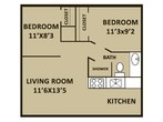 2A-2 Bedroom 1 Bath