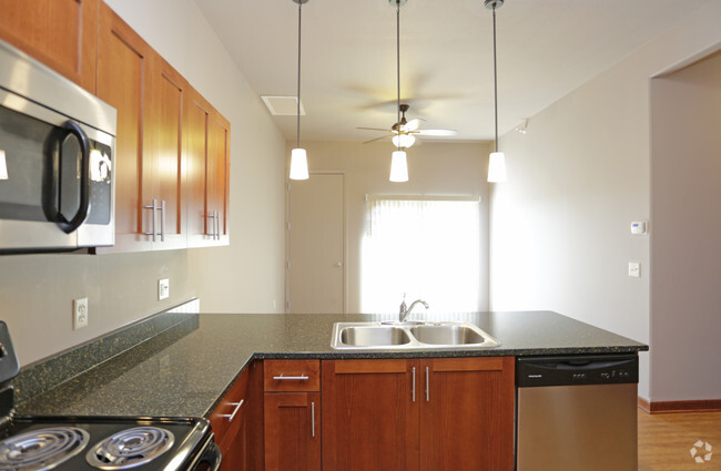 1BR, 1BA - Plan 1 Balcony_641 SF - Strasser Village - 300 N. 4th Street