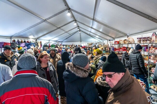 The vendor tents at the German Christmas Market of Oconomowoc can get quite busy.