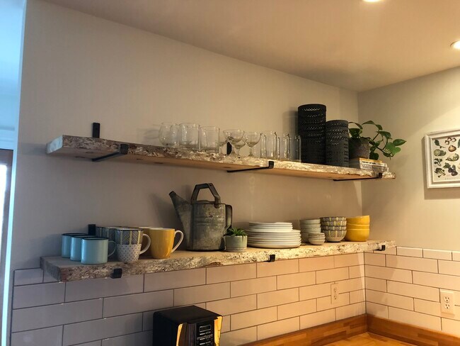 Kitchen features beautiful open shelving - 30 Pearson Ave