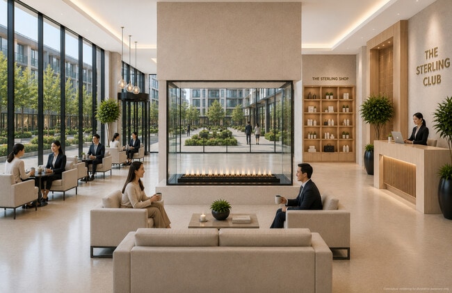 Grand Lounge with Indoor Fireplace & Signature Seating - Belle Oaks Marketplace