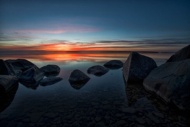 Lake Winnipeg at sunset.