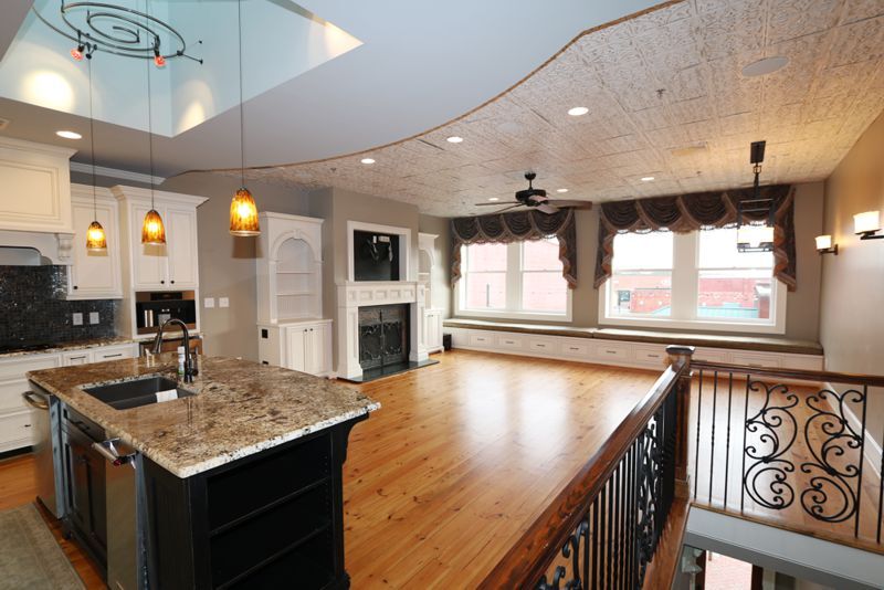 Tin Ceilings in the Living Room - 114 Trade St