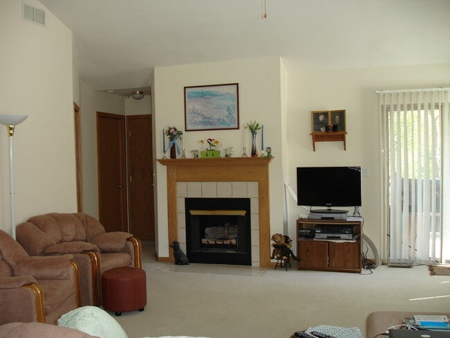 Living room with fireplace - 1215 E Windwood Ln