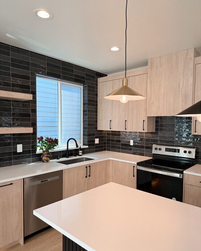 Large cabinets and quartz countertops - 1220 W 24th St