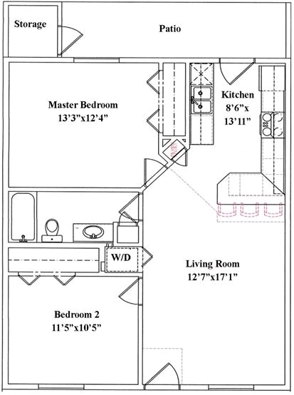 2BR/1BA - Sage Apartments