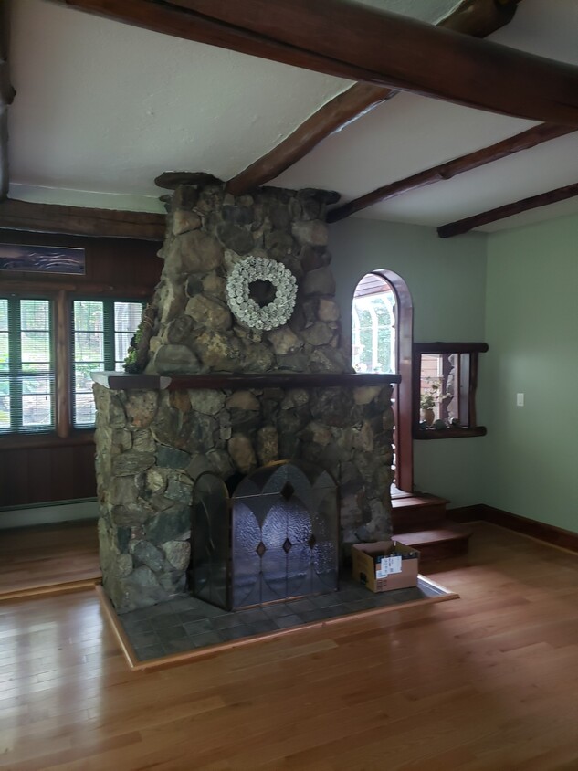 Free Standing Stone wood burning fireplace - 1908 Hamburg Tpke