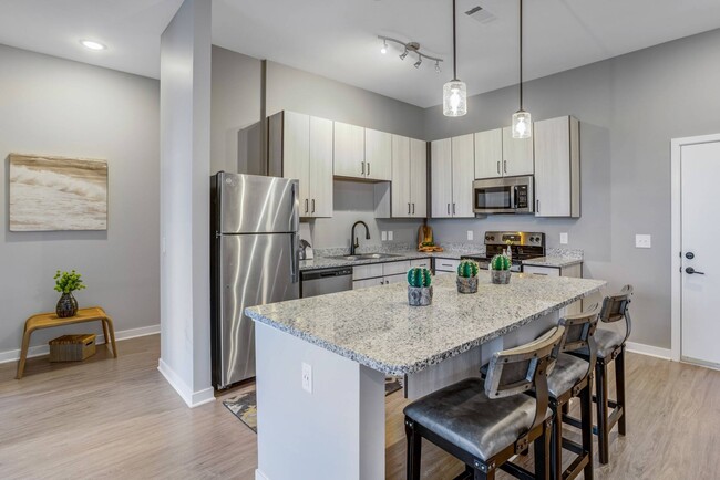 Inviting Kitchen with Updated Appliances - The Views of Music City Apartments