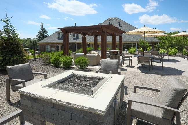 Community Fire Pit & Patio | The Villas at Main Street | Ann Arbor Apartments - The Villas at Main Street Apartments