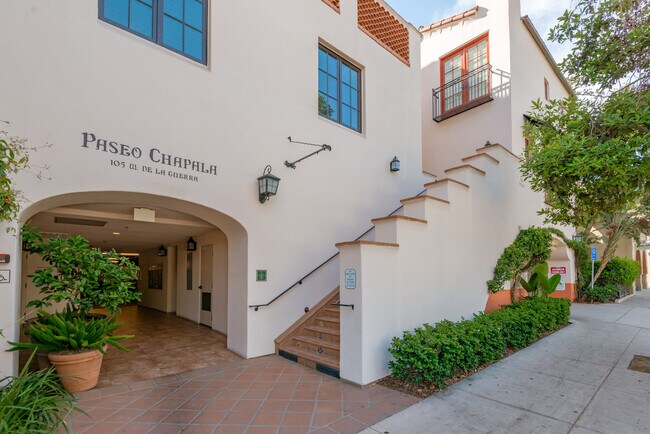 Garage entrance. Single car garage with direct access to unit - 105 W De la Guerra St