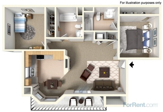Plan A 2 bed 2 bath - Stonegate
