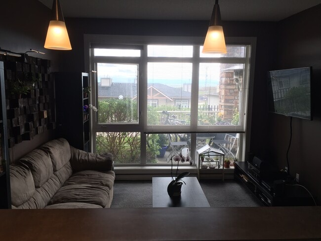 Living Room with views of the Rockies - 2-116 Rockyledge Vw NW