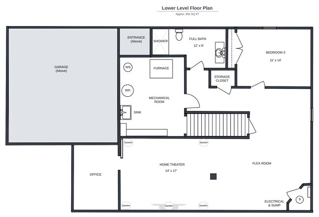 Lower Level Floor Plan - 342 Blackberry Ln