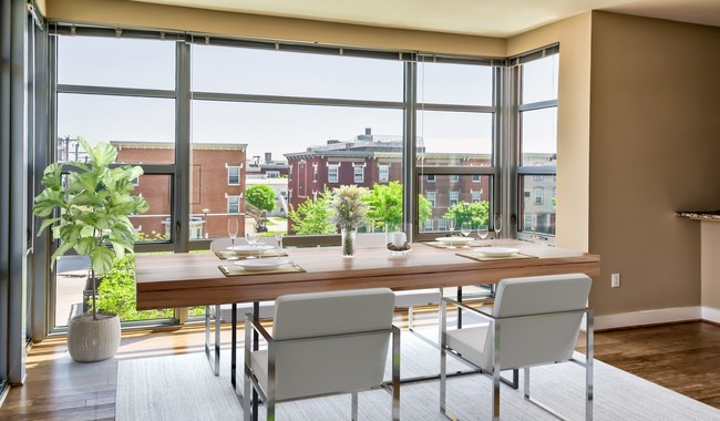 Floor to ceiling windows in each home and wood flooring throughout - 777 South Broad