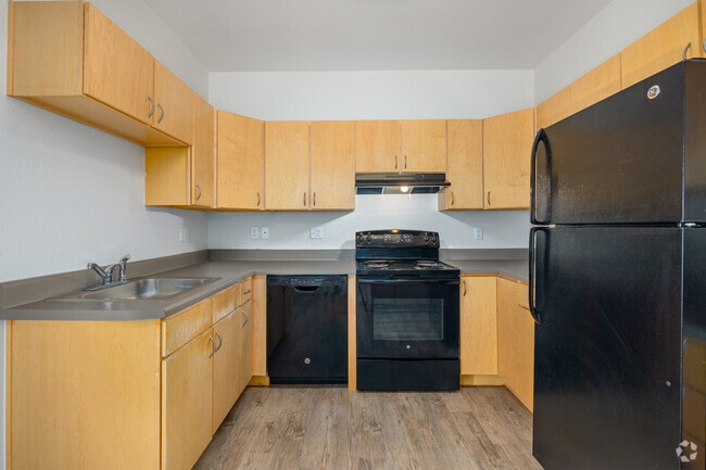 2BR, 1BA - 880SF - Kitchen - Junegrass Apartments