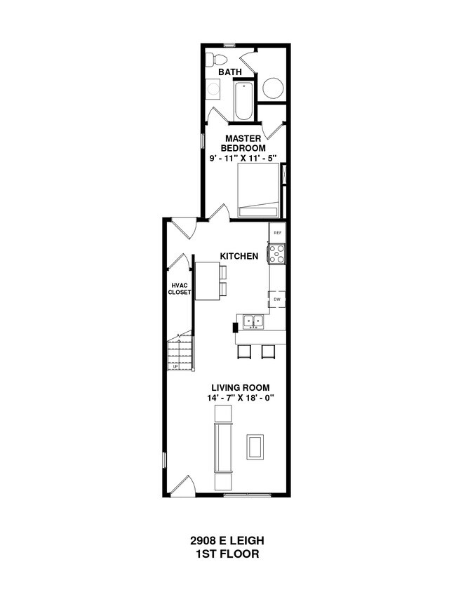 1st floor plan - 2908 E Leigh St Apartments