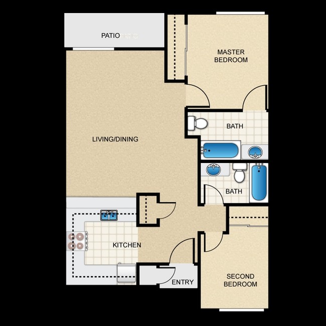 2BR/2BA - The Terraces