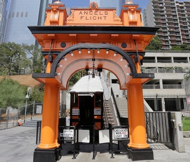 The Angels Flight Railway is listed on the National Register of Historic Places