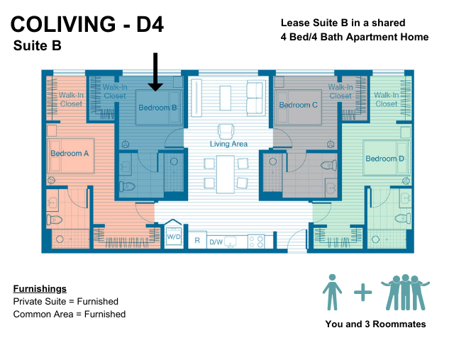 D4 - Bedroom B- Furnished - X Denver