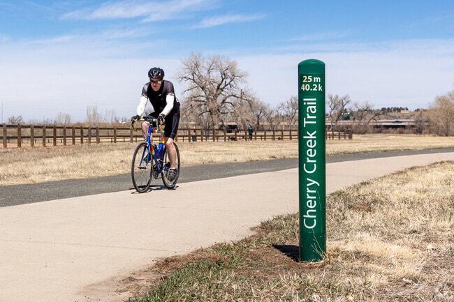 The Cherry Creek Regional Trail is a destination for bicyclists, runners, and dog walkers.