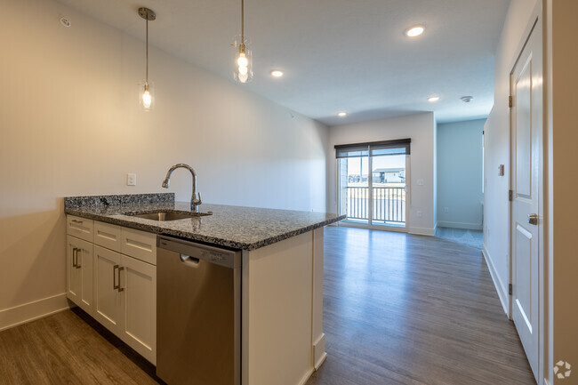 Bungalow 600SF - Kitchen/Living Room - EVO Townhomes & Apartments