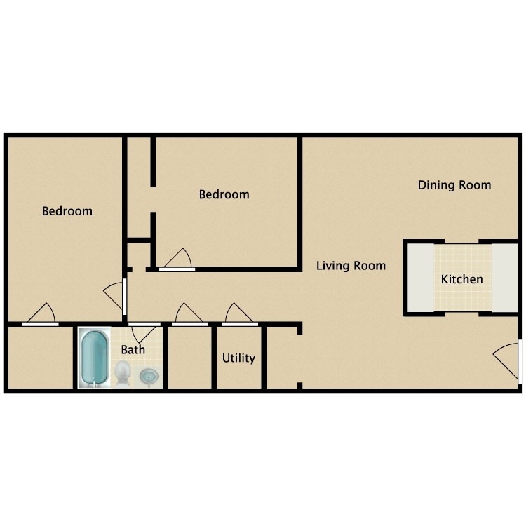 Brookline Gardens – 2 Bed 1 Bath